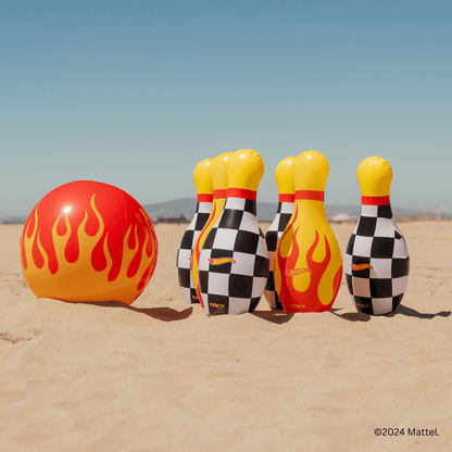 Funboy Classic | Hot Wheels Checkered Flame Backyard Bowling Set