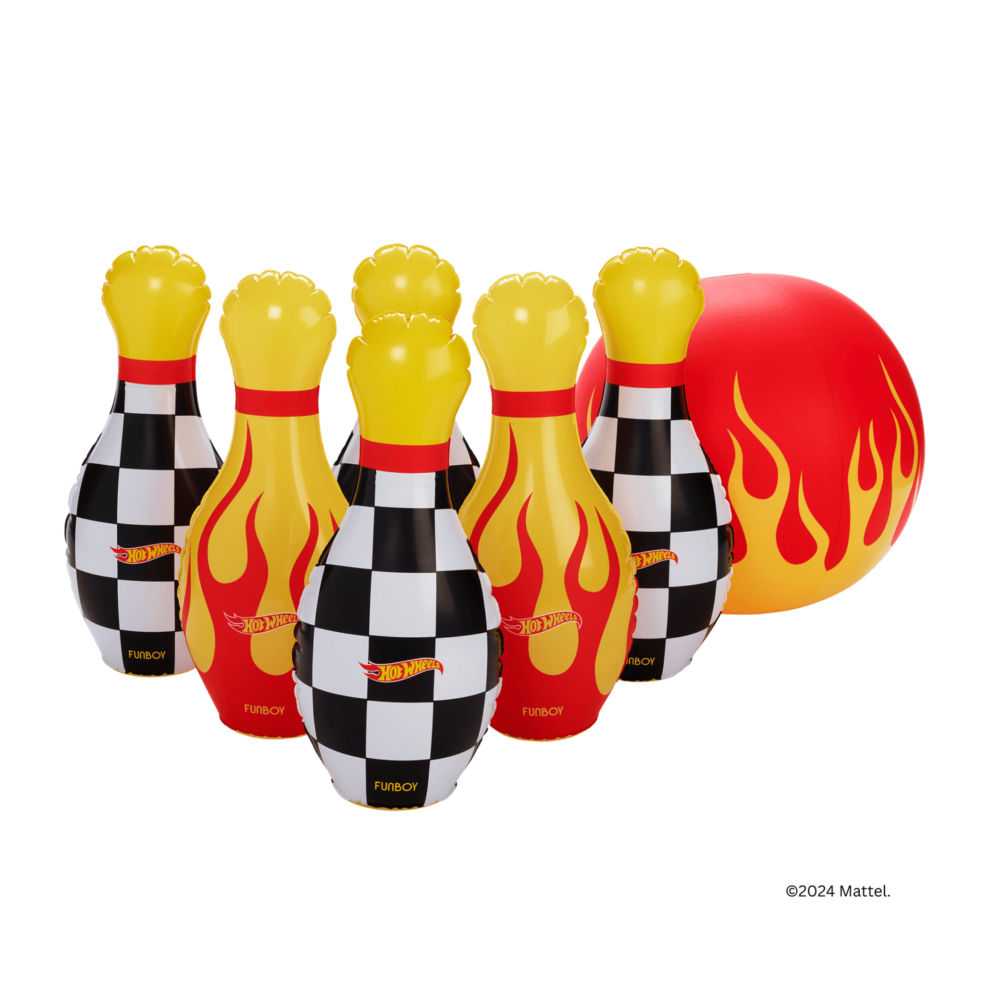 Funboy Classic | Hot Wheels Checkered Flame Backyard Bowling Set
