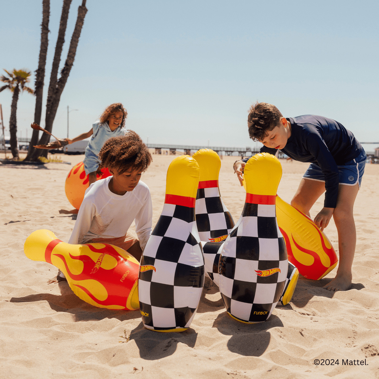Funboy Classic | Hot Wheels Checkered Flame Backyard Bowling Set