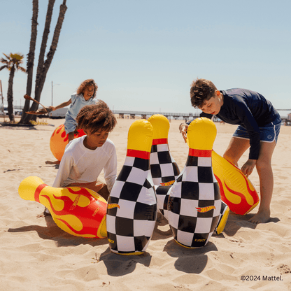 Funboy Classic | Hot Wheels Checkered Flame Backyard Bowling Set