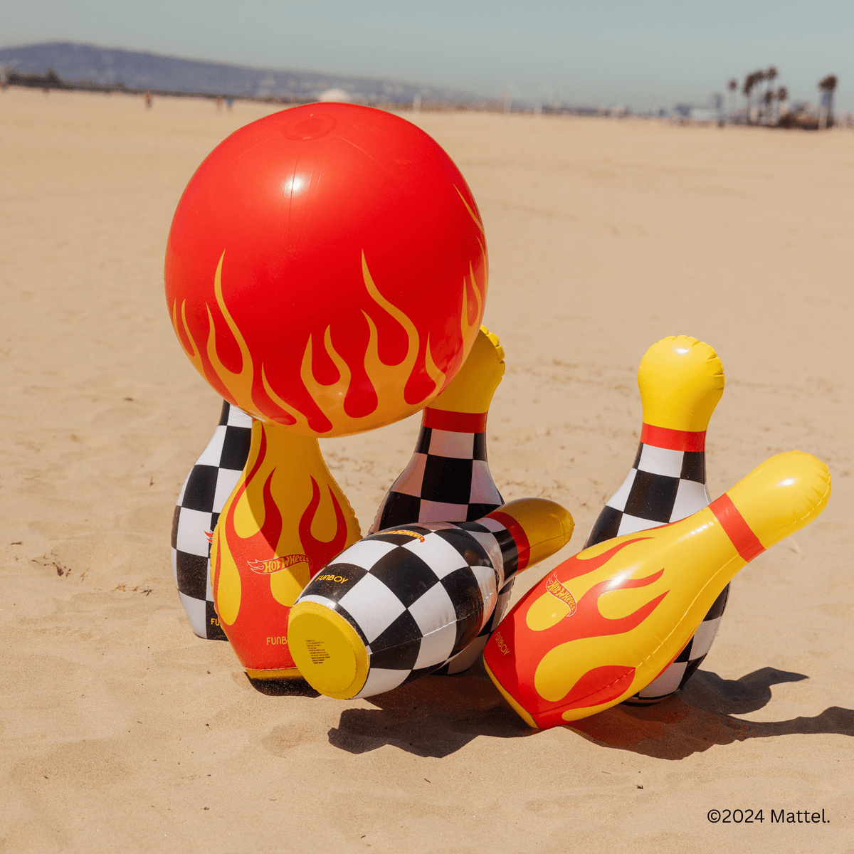 Funboy Classic | Hot Wheels Checkered Flame Backyard Bowling Set