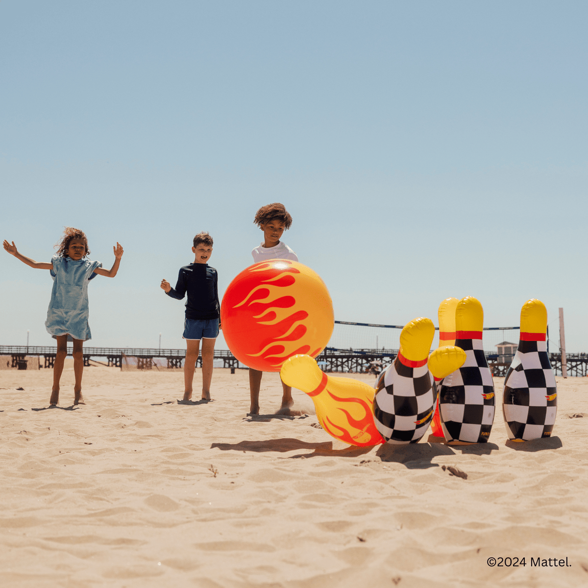 Funboy Classic | Hot Wheels Checkered Flame Backyard Bowling Set