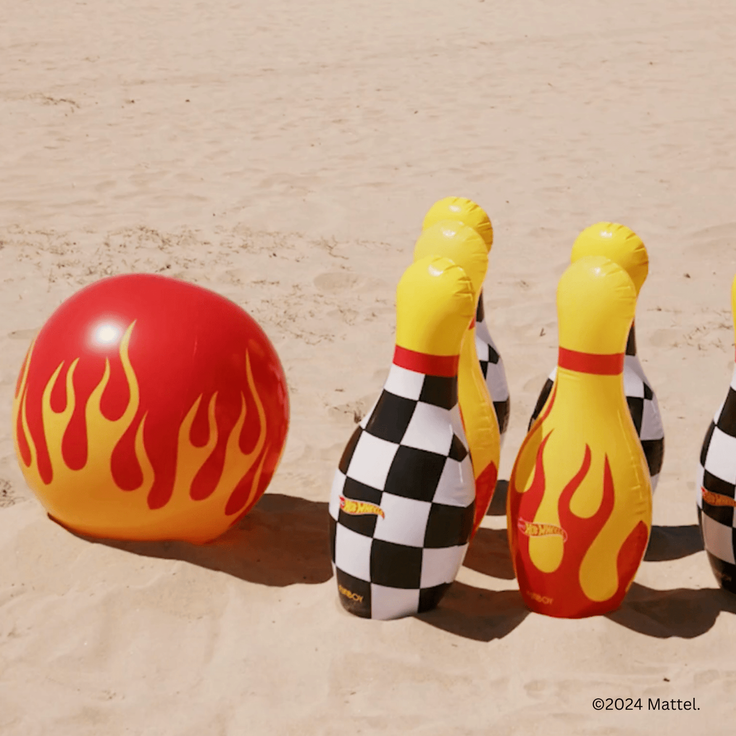 Funboy Classic | Hot Wheels Checkered Flame Backyard Bowling Set