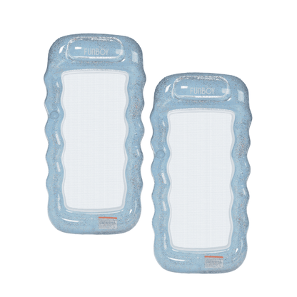 Funboy Signature | Mesh Pool Float Lounger, Clear Blue, 2-Pack