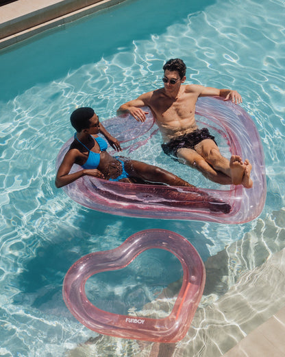 Funboy Popular | Floating Pool Hammock: Heart-Shaped, Clear Pink
