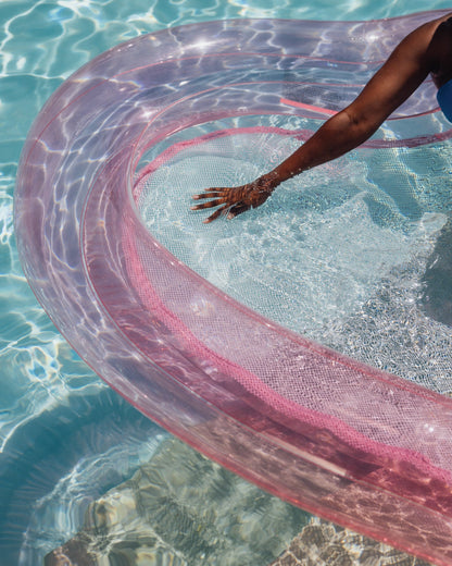 Funboy Popular | Floating Pool Hammock: Heart-Shaped, Clear Pink