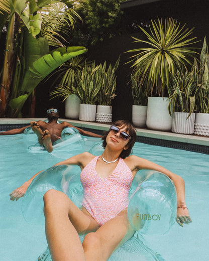 Funboy Trending | Pool Float Lounger: Clear Blue Mesh Chair Float