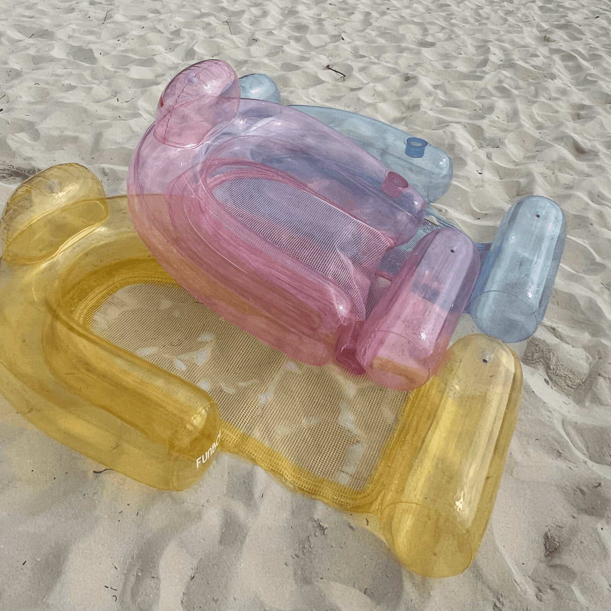 Funboy Recommended | Clear Yellow Mesh Chair Pool Float & Water Hammock