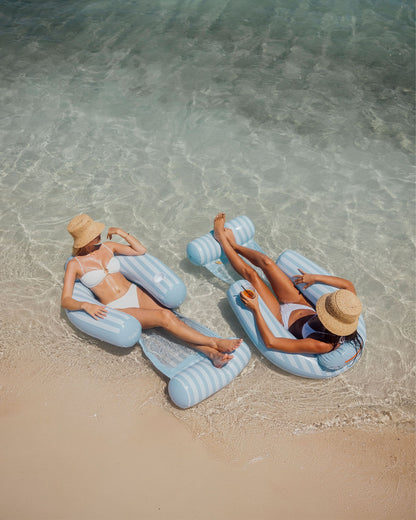 Funboy Exclusive | Blue & White Stripe Coastal Mesh Chair Pool Float