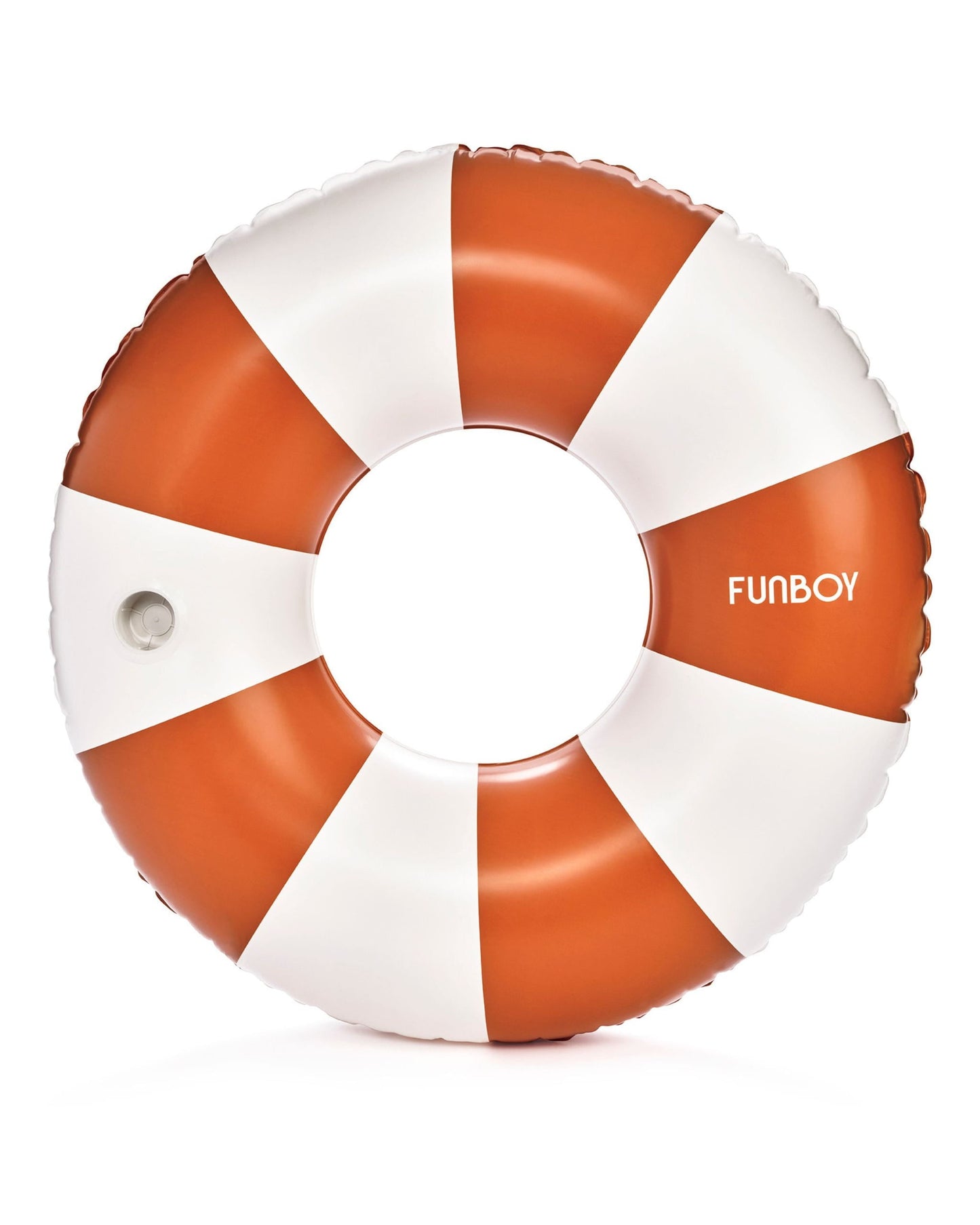 Funboy Trending | Large Pool Tube Float: Burnt Orange & White Stripes, 48"