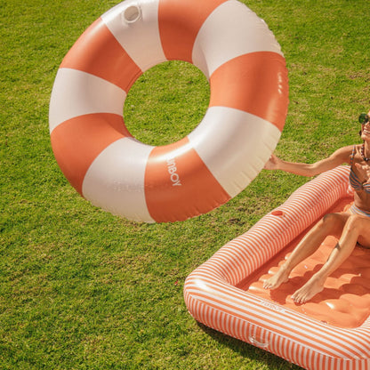 Funboy Trending | Large Pool Tube Float: Burnt Orange & White Stripes, 48"