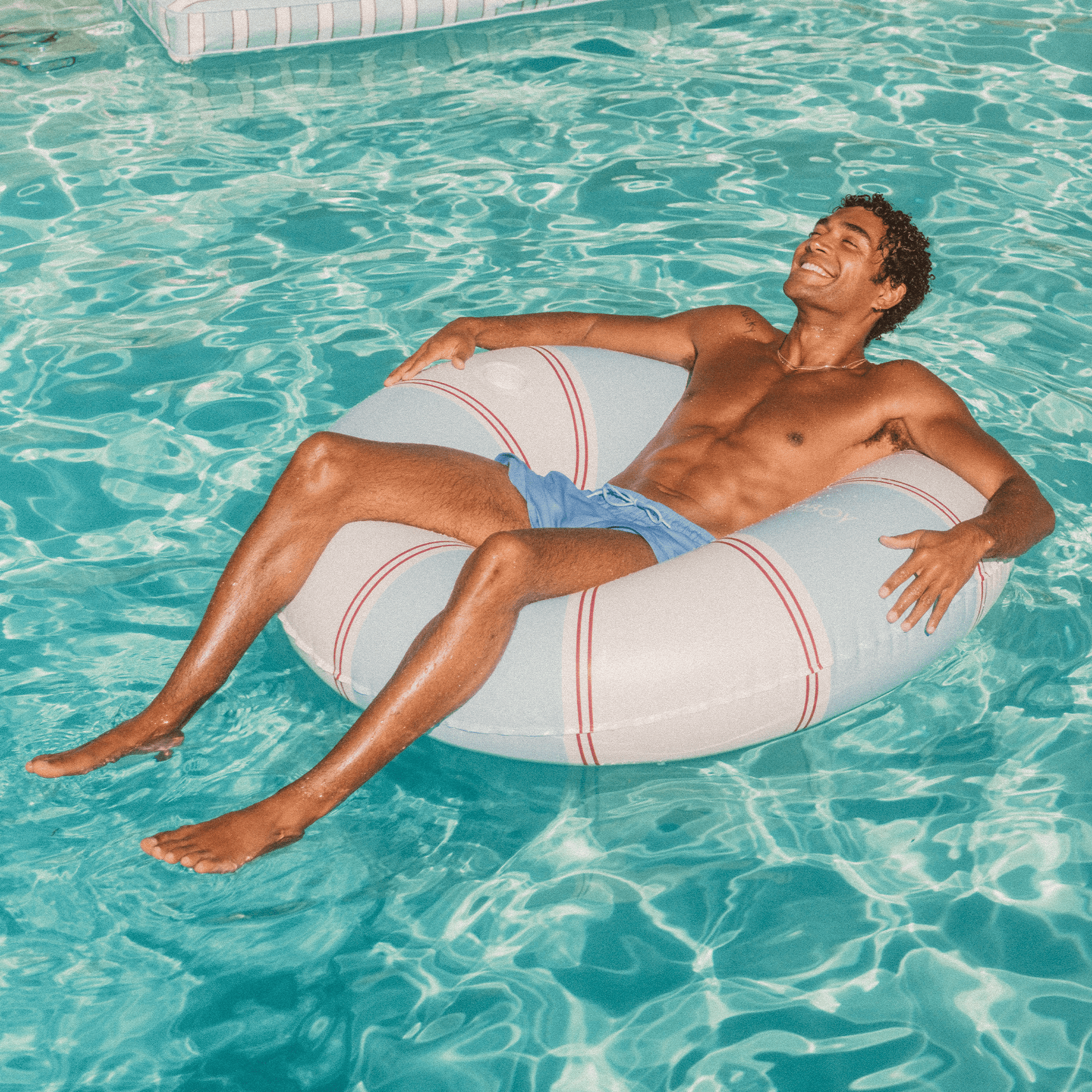 Funboy Best Seller | Red & Blue Striped Vintage Lux Tube Float