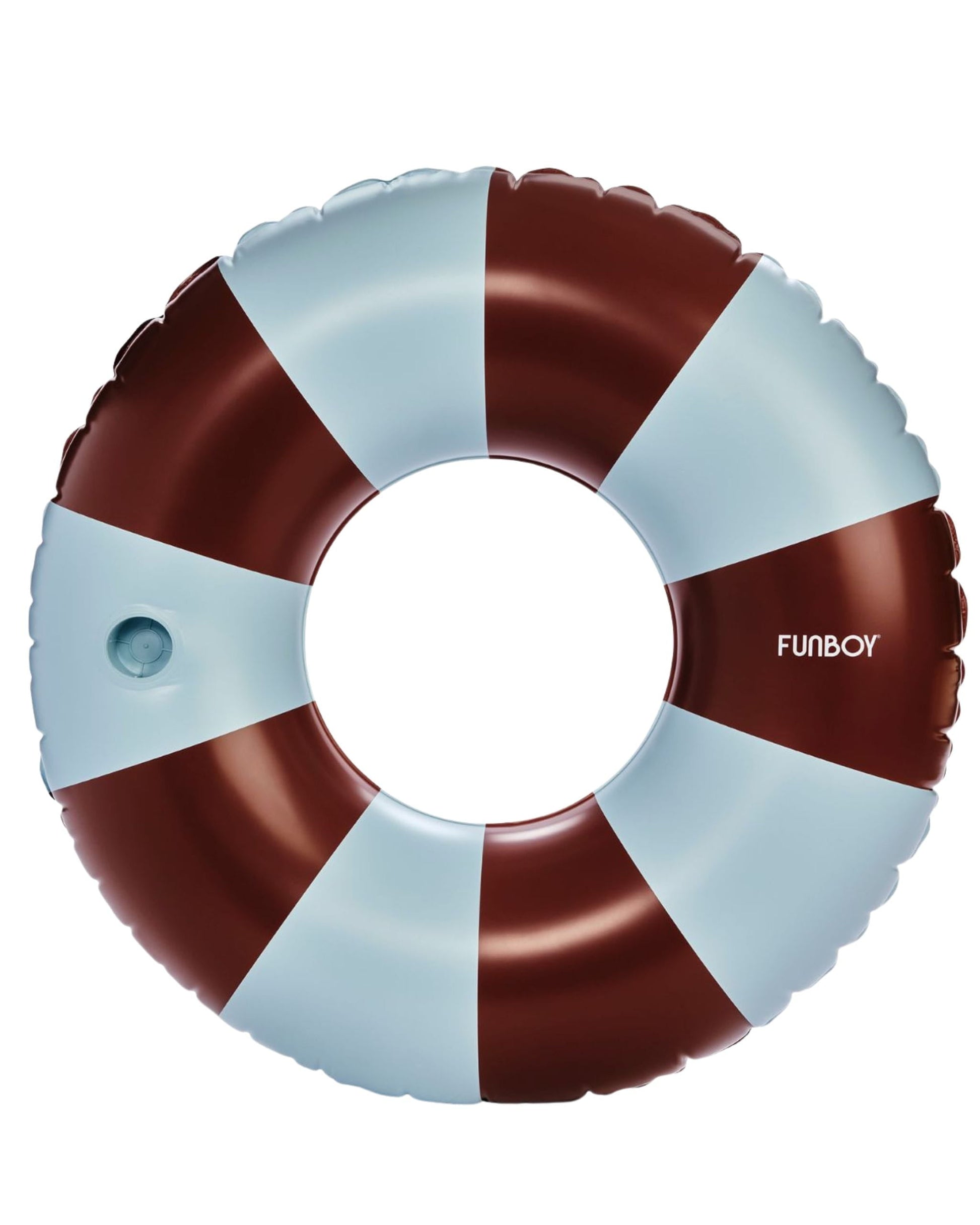 Funboy Recommended | Large Pool Tube Float: Chocolate Brown & Blue Stripes, 48"