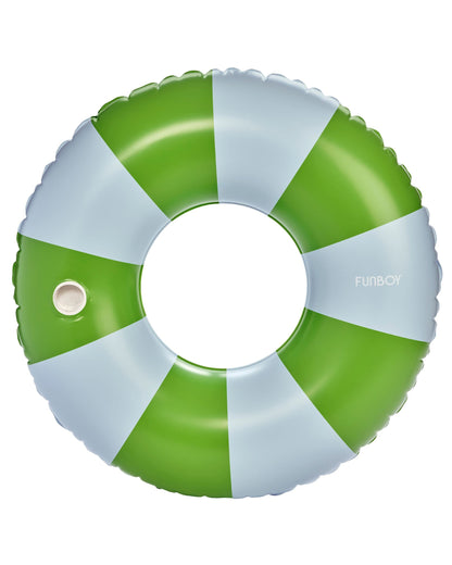 Funboy Exclusive | Large Pool Tube Float: Green & Blue Stripes, 48"