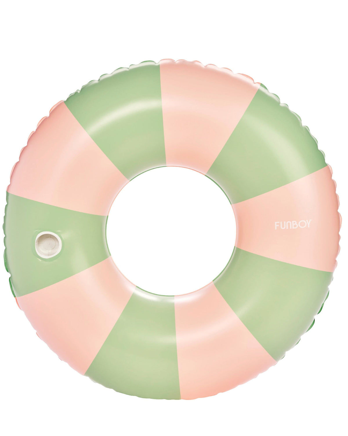 Funboy Signature | Large Pool Tube Float: Green & Pink Stripes, 48"