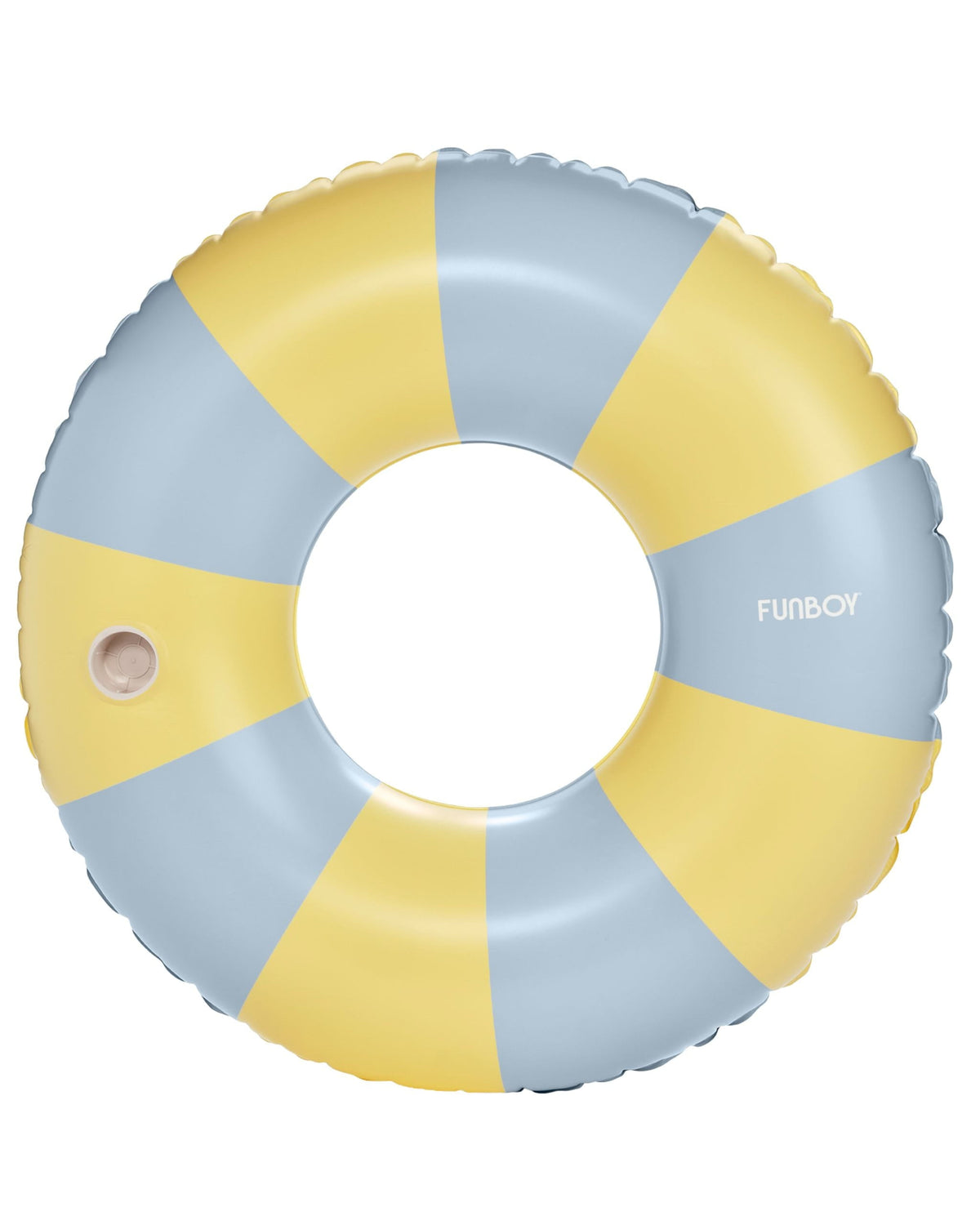 Funboy Classic | Large Pool Tube Float: Butter Yellow and Blue Stripes, 48"