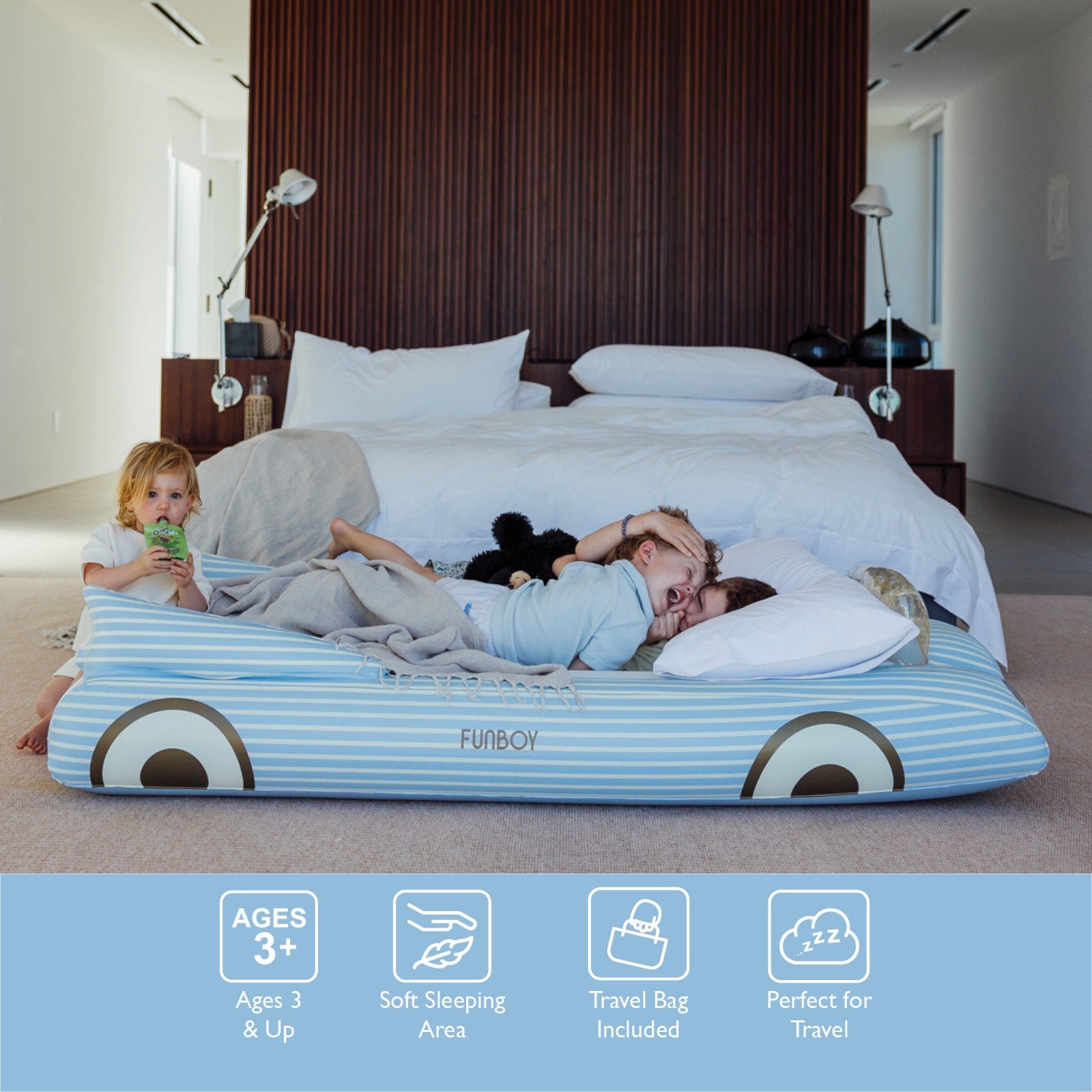 Funboy Exclusive | Kids Sleepover Bed - Blue Convertible Air Mattress