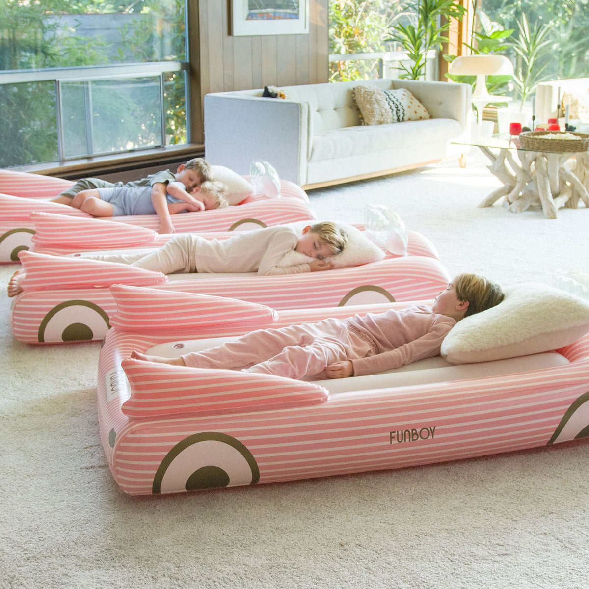 Funboy Signature | Kids Sleepover Bed - Pink Convertible Air Mattress