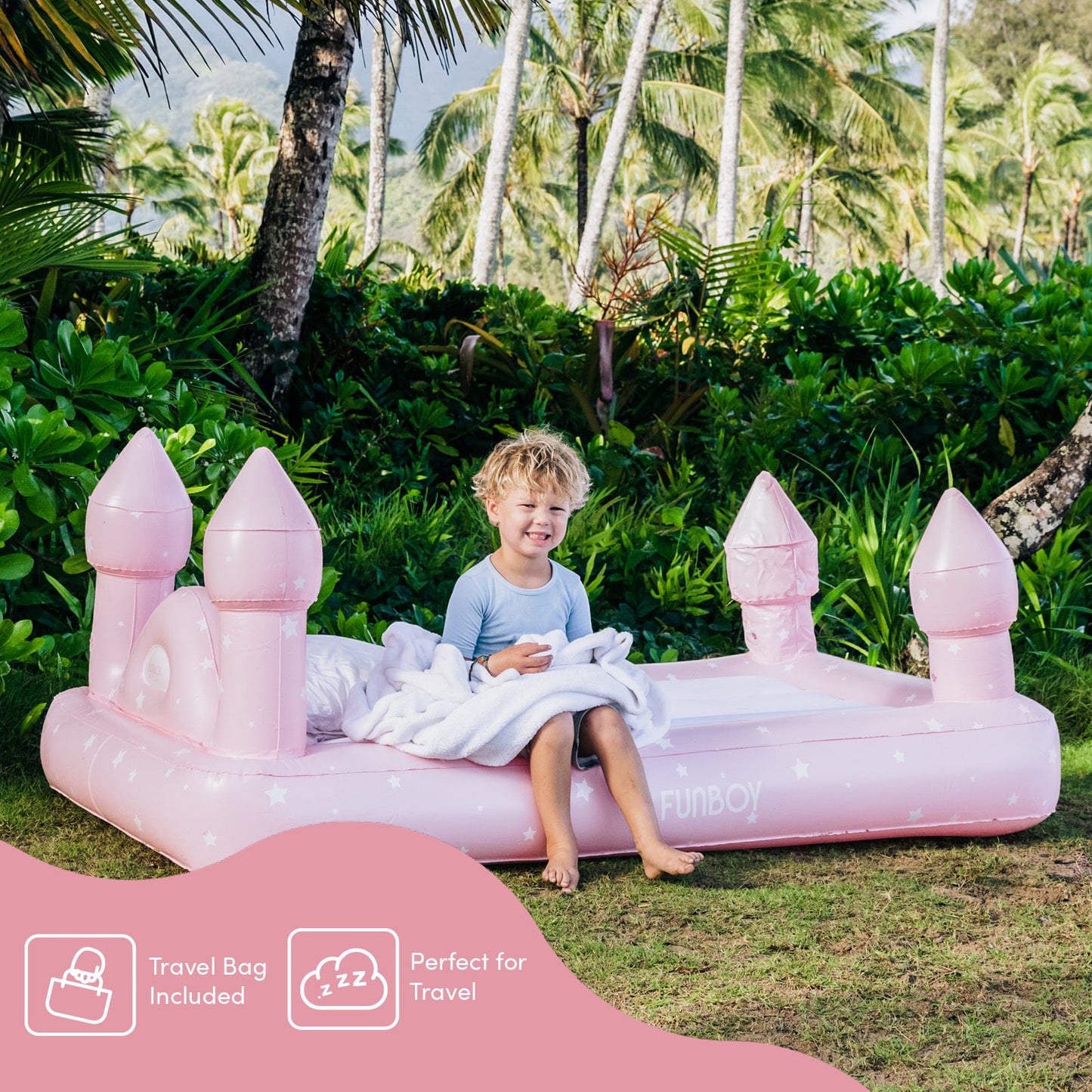 Funboy Featured | Kids Sleepover Bed - Pink Castle Air Mattress