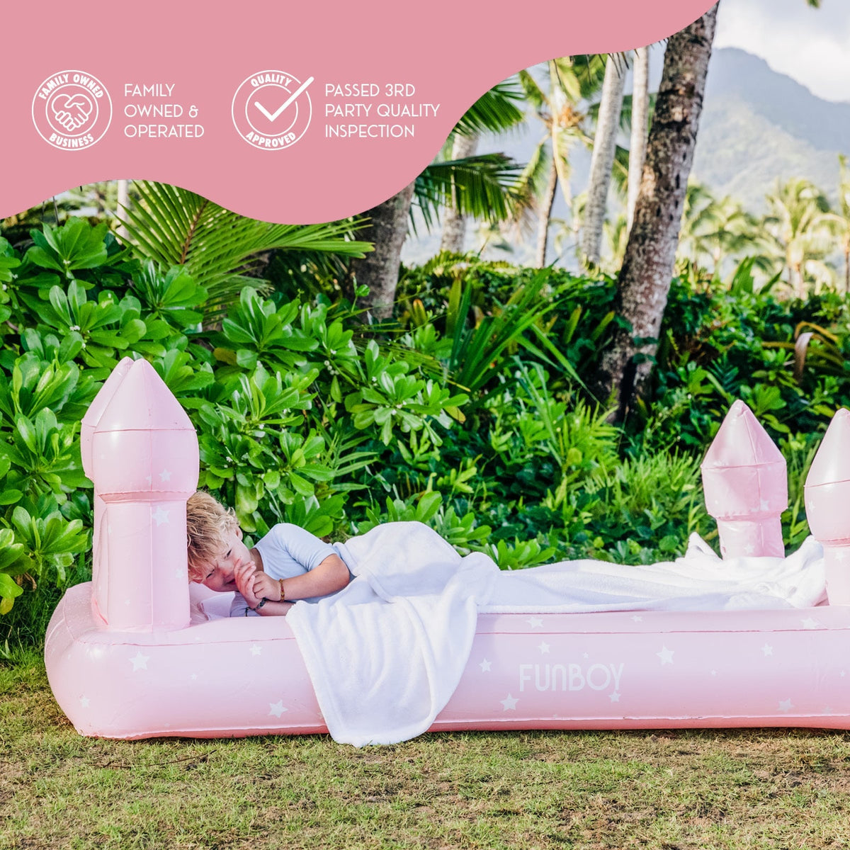 Funboy Featured | Kids Sleepover Bed - Pink Castle Air Mattress