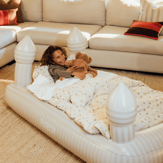 Funboy Recommended | Kids Sleepover Bed - Striped Castle Air Mattress