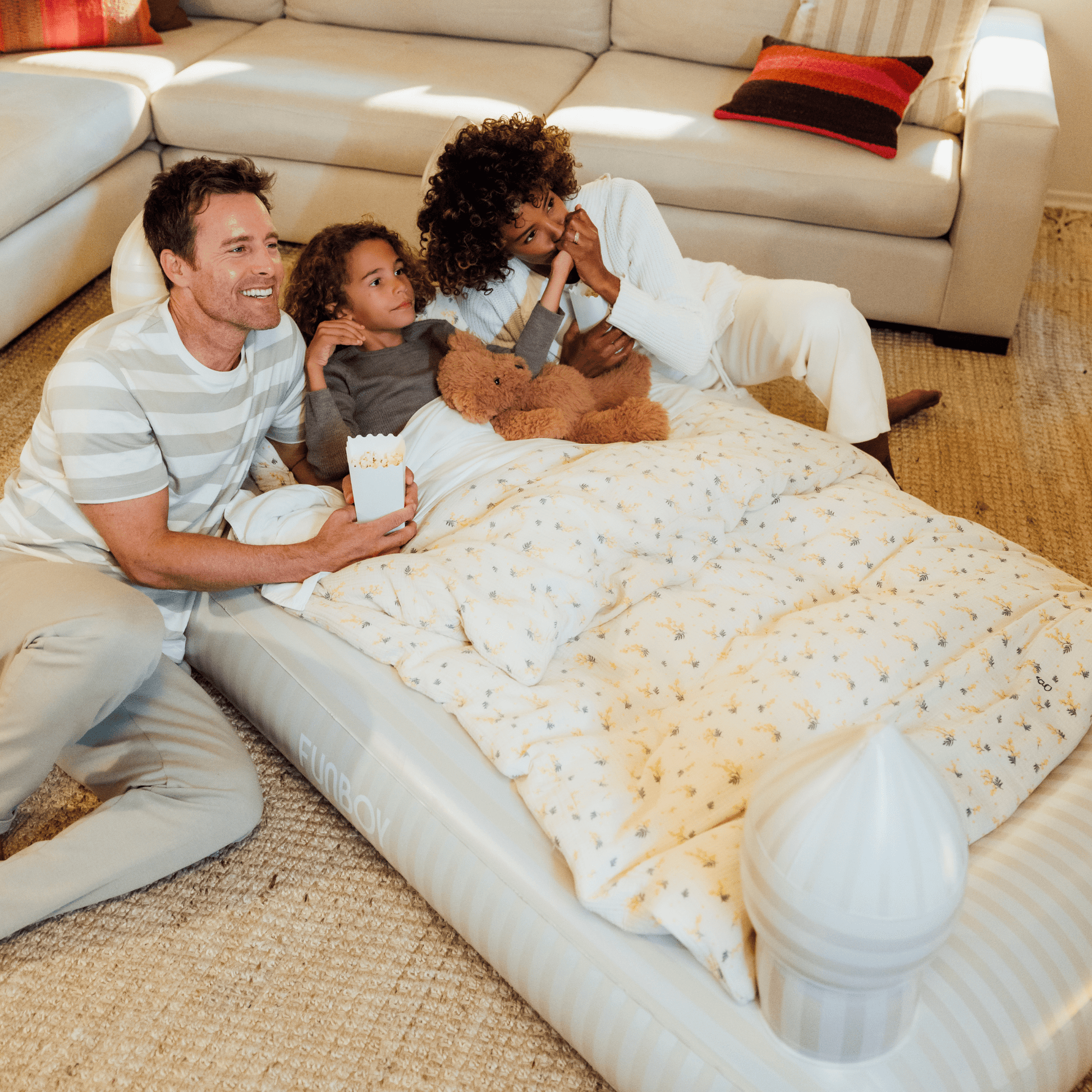 Funboy Recommended | Kids Sleepover Bed - Striped Castle Air Mattress