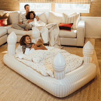 Funboy Recommended | Kids Sleepover Bed - Striped Castle Air Mattress