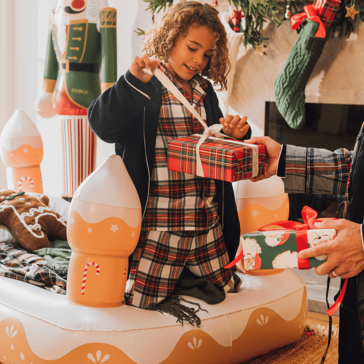 Funboy Classic | Kids Sleepover Bed - Christmas Gingerbread Air Mattress