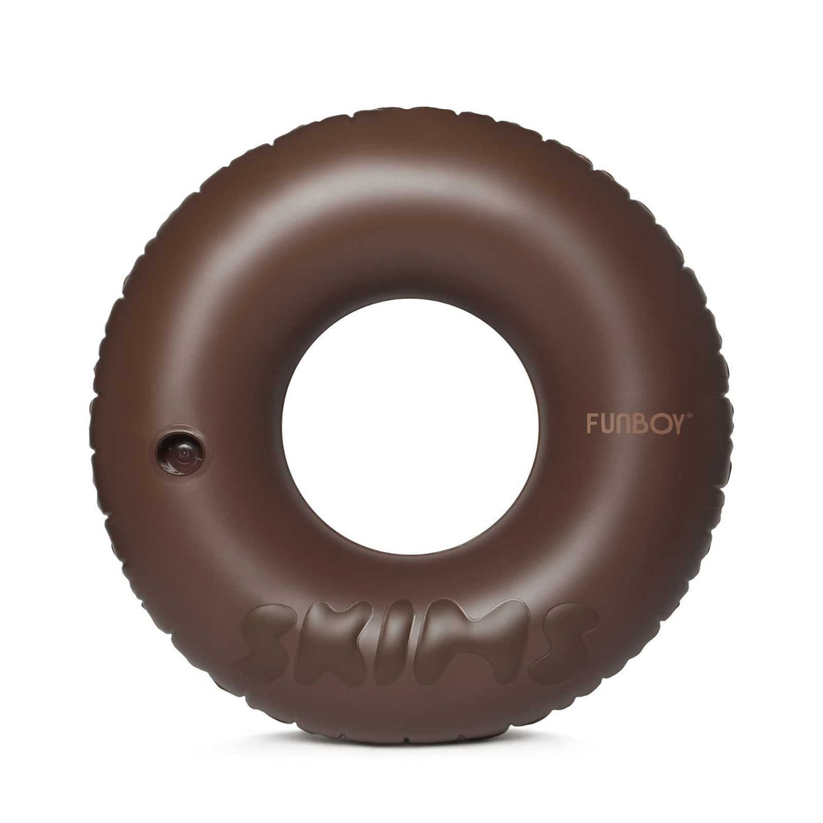 Funboy Best Seller | SKIMS x FUNBOY Cocoa Embossed Tube Float - 46" Inflated w/ cup holder