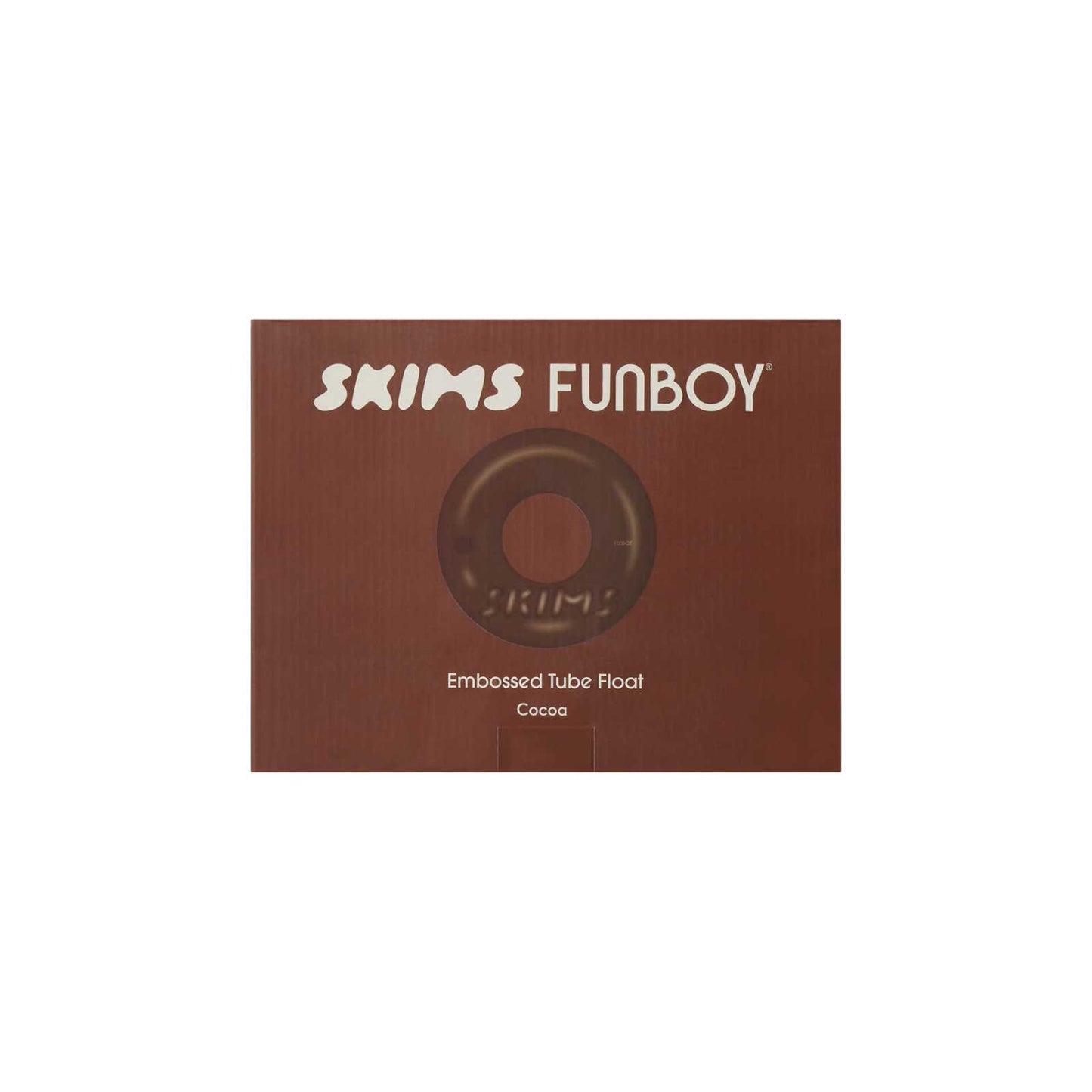 Funboy Best Seller | SKIMS x FUNBOY Cocoa Embossed Tube Float - 46" Inflated w/ cup holder