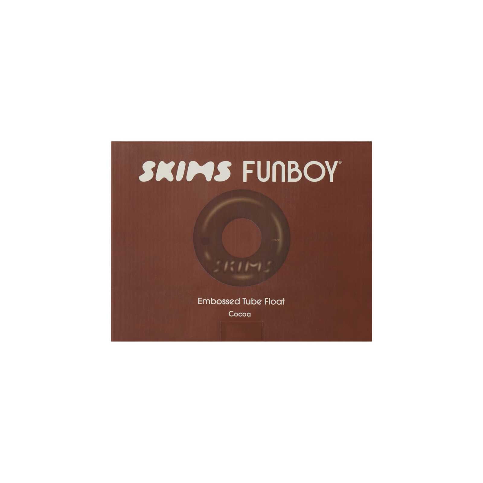 Funboy Best Seller | SKIMS x FUNBOY Cocoa Embossed Tube Float - 46" Inflated w/ cup holder
