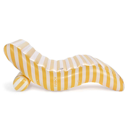 Funboy Featured | Yellow Striped Chaise Lounger Pool Float