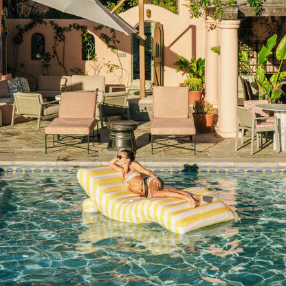 Funboy Featured | Yellow Striped Chaise Lounger Pool Float