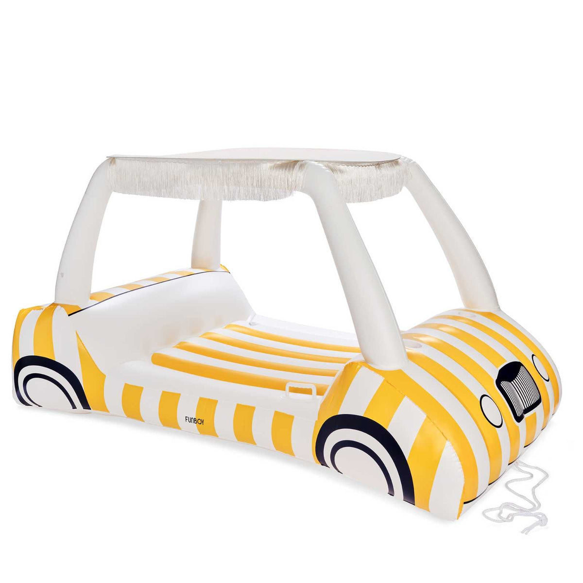 Funboy Popular | Yellow & White Cabana Golf Cart Pool Float, Removable Shade
