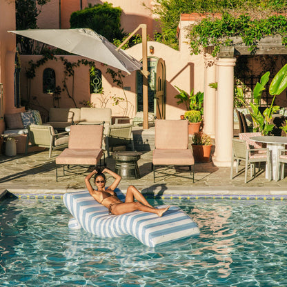 Funboy Trending | Blue Striped Chaise Lounger Pool Float