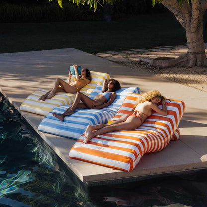 Funboy Trending | Blue Striped Chaise Lounger Pool Float