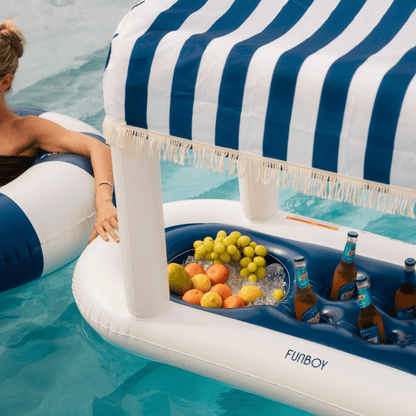 Funboy Signature | Navy Blue & White Striped Floating Cabana Bar