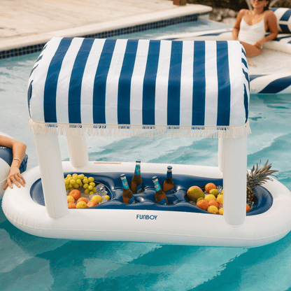Funboy Signature | Navy Blue & White Striped Floating Cabana Bar