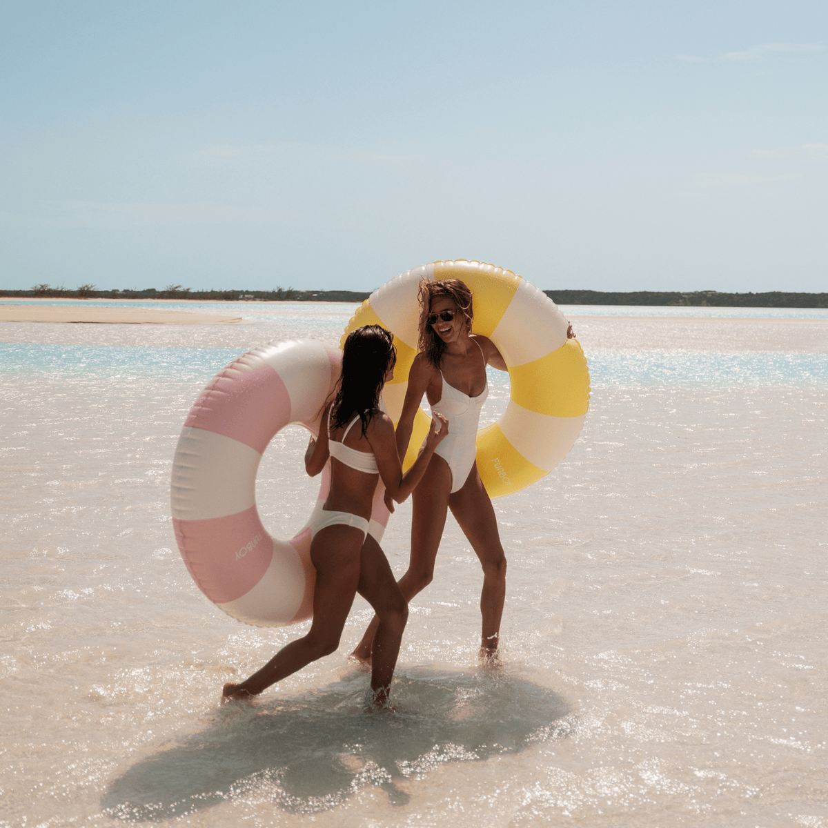 Funboy Featured | Yellow Vintage Stripe Tube Float