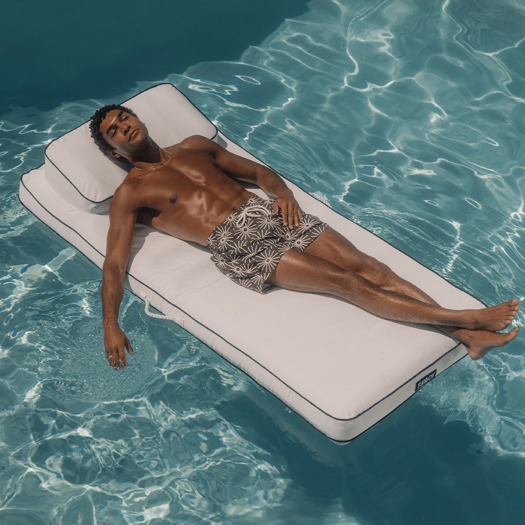 Funboy Exclusive | Fabric Classic Mat Lounger Pool Float - Classic White