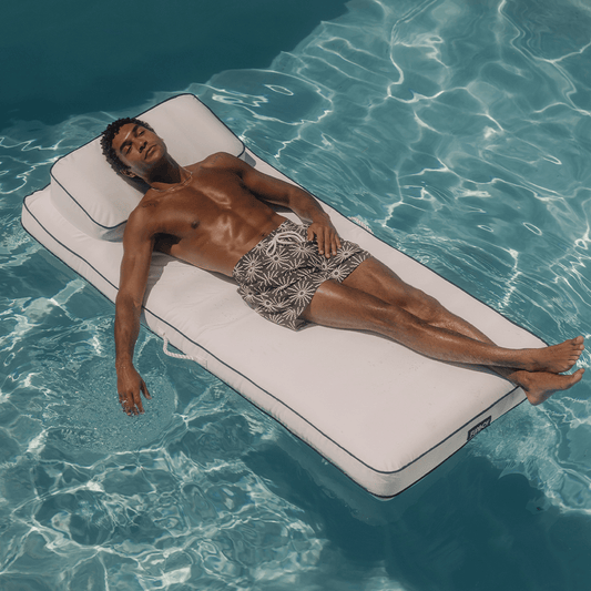 Funboy Exclusive | Fabric Classic Mat Lounger Pool Float - Classic White