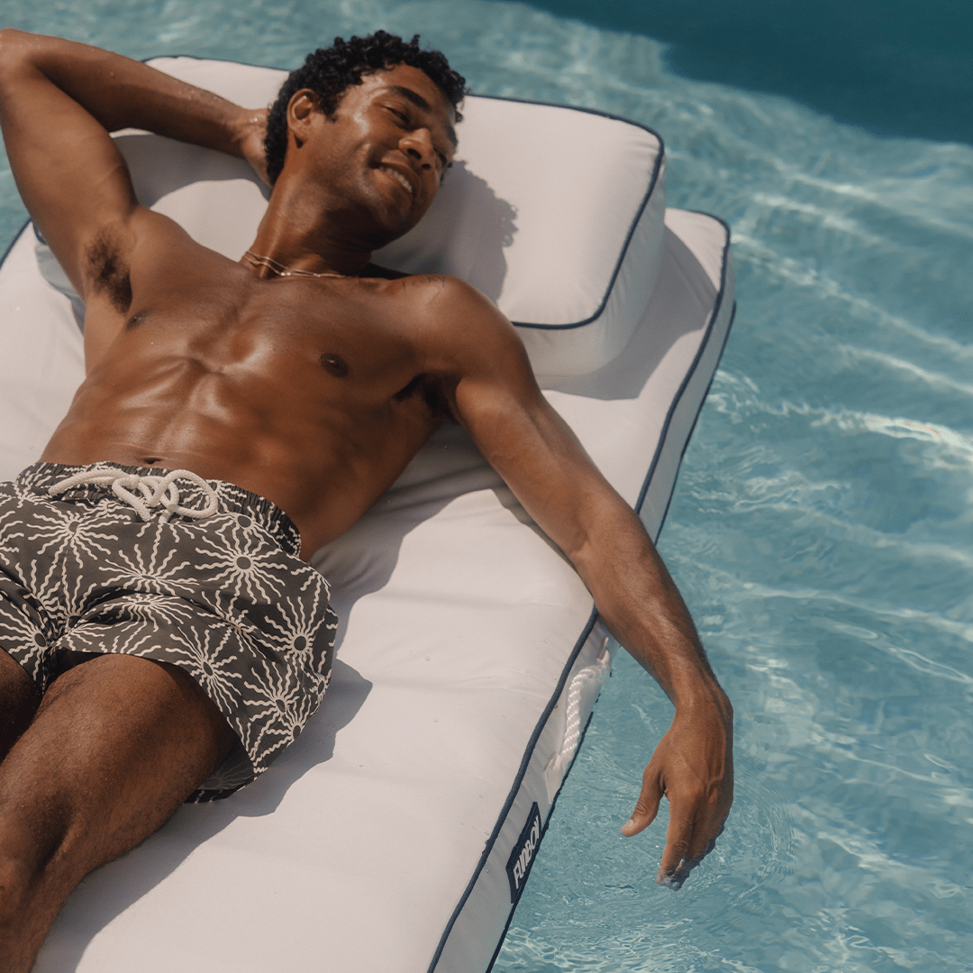 Funboy Exclusive | Fabric Classic Mat Lounger Pool Float - Classic White