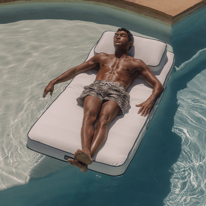 Funboy Exclusive | Fabric Classic Mat Lounger Pool Float - Classic White