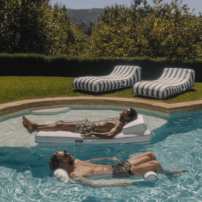 Funboy Exclusive | Fabric Classic Mat Lounger Pool Float - Classic White