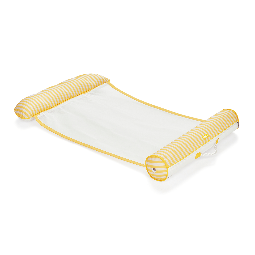 Funboy Classic | Premium Fabric Pool Hammock -Yellow Cabana Stripe