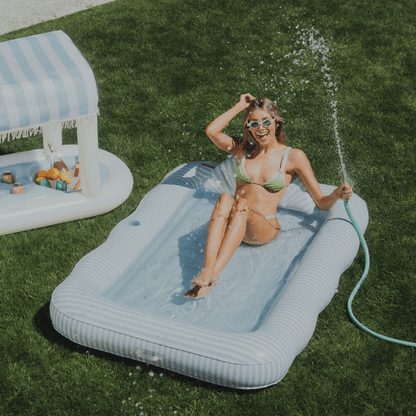 Funboy Best Seller | Tanning Pool Lounger: Blue & White Stripes