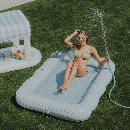 Funboy Best Seller | Tanning Pool Lounger: Blue & White Stripes