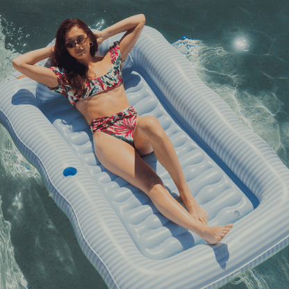 Funboy Best Seller | Tanning Pool Lounger: Blue & White Stripes