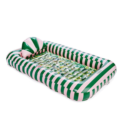 Funboy Exclusive | Tanning Pool Lounger: Pink & Green Palm