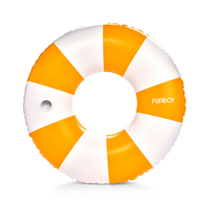 Funboy Featured | Large Pool Tube Float: Yellow & White Stripes, 48"